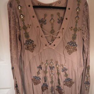 Free People embroidered lace blouse